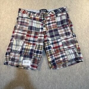 The New Ivy Brand Mens Patchwork Madras Shorts Multi Color Plaid Size 36